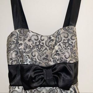 Black, silver, and grey dress